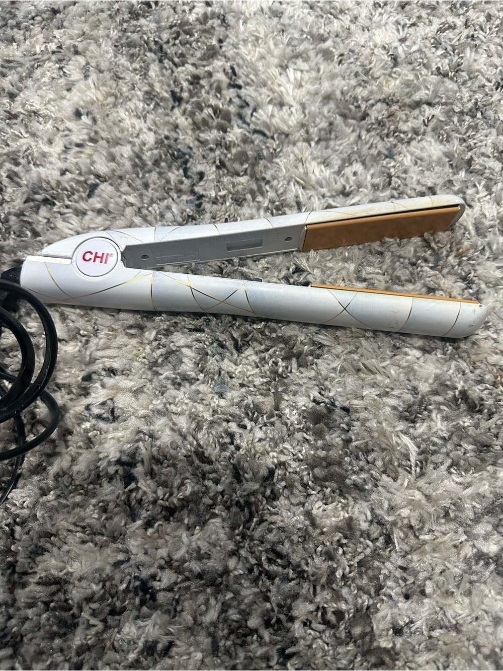 CHI White & Gold Ceramic Hair Straightener - Professional Flat Iron